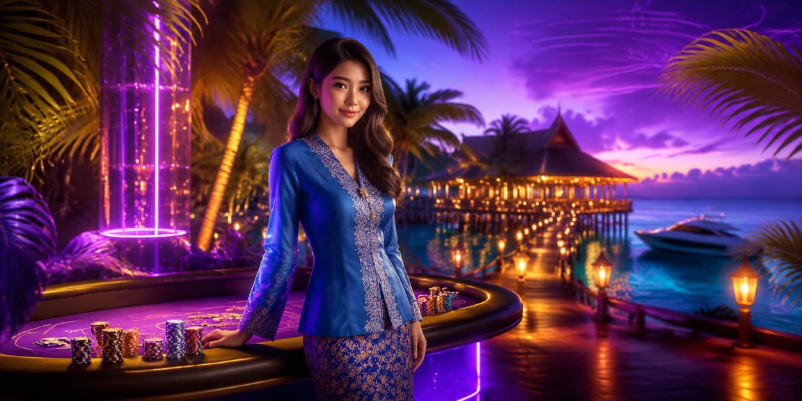 Suasana permainan baccarat live dealer dengan latar belakang Malaysia